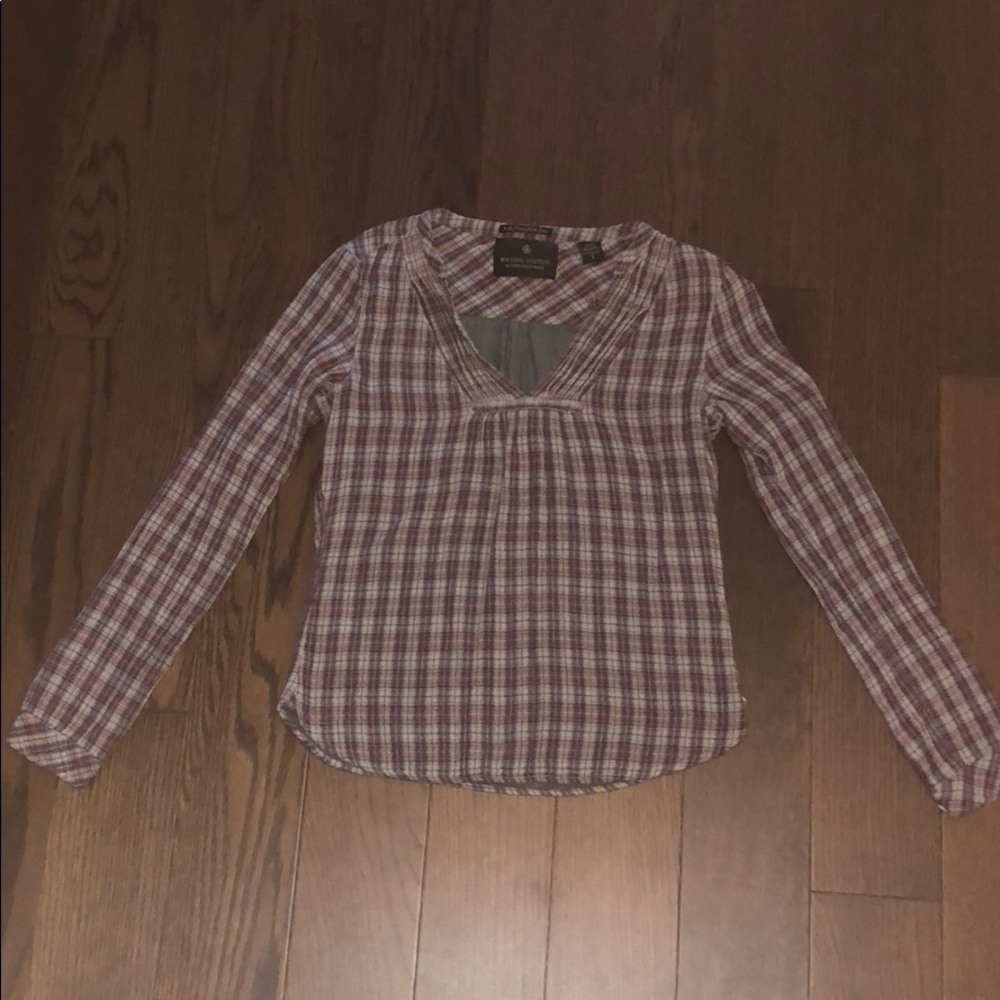 Maison Scotch tunic plaid top